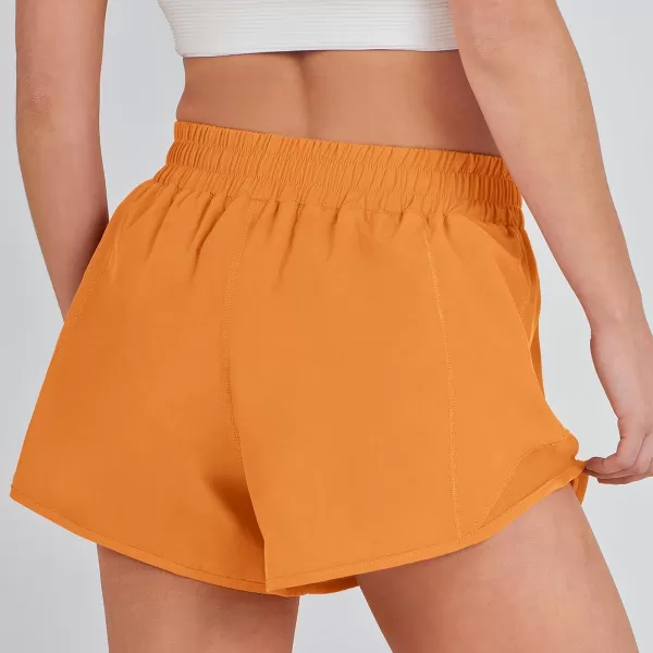 imageANRABESS Running Shorts for Women Quick Dry Athletic Sports Shorts Lightweight Active Workout Gym Shorts with Zip PocketOrange