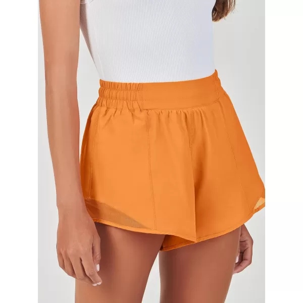 imageANRABESS Running Shorts for Women Quick Dry Athletic Sports Shorts Lightweight Active Workout Gym Shorts with Zip PocketOrange