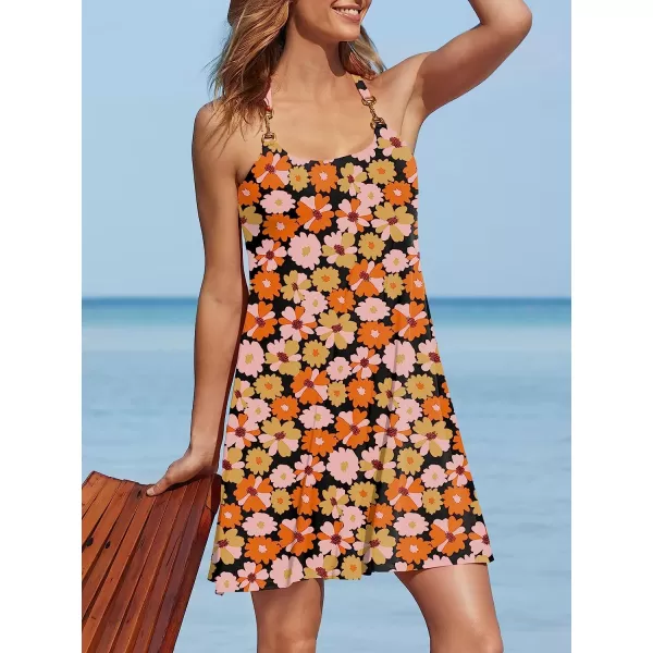 imageANRABESS Summer Dress for Women Beach Cover Up Sleeveless Strap Tank Mini Sundress Resort SwimwearFloral 02