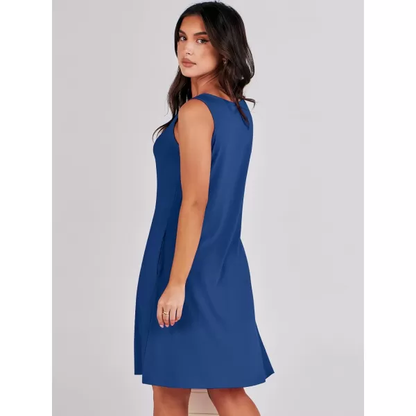 imageANRABESS Summer Dresses for Women 2023 Trendy Beach Cover Up Crew Neck Sleeveless Mini Sundress with PocketsDeep Blue