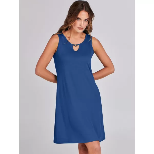 imageANRABESS Summer Dresses for Women 2023 Trendy Beach Cover Up Crew Neck Sleeveless Mini Sundress with PocketsDeep Blue