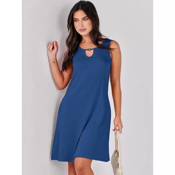 imageANRABESS Summer Dresses for Women 2023 Trendy Beach Cover Up Crew Neck Sleeveless Mini Sundress with PocketsDeep Blue