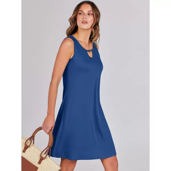 imageANRABESS Summer Dresses for Women 2023 Trendy Beach Cover Up Crew Neck Sleeveless Mini Sundress with PocketsDeep Blue