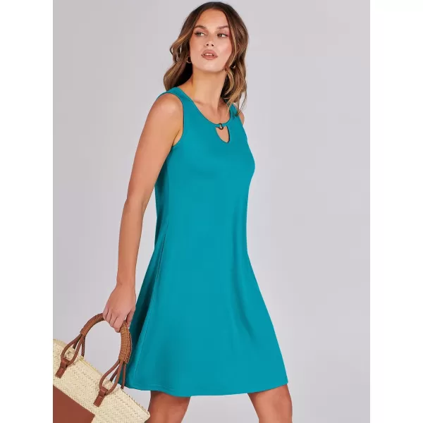 imageANRABESS Summer Dresses for Women 2023 Trendy Beach Cover Up Crew Neck Sleeveless Mini Sundress with PocketsLake