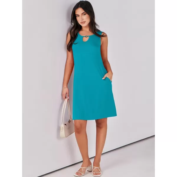 imageANRABESS Summer Dresses for Women 2023 Trendy Beach Cover Up Crew Neck Sleeveless Mini Sundress with PocketsLake