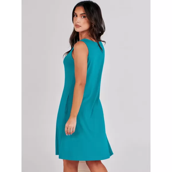 imageANRABESS Summer Dresses for Women 2023 Trendy Beach Cover Up Crew Neck Sleeveless Mini Sundress with PocketsLake