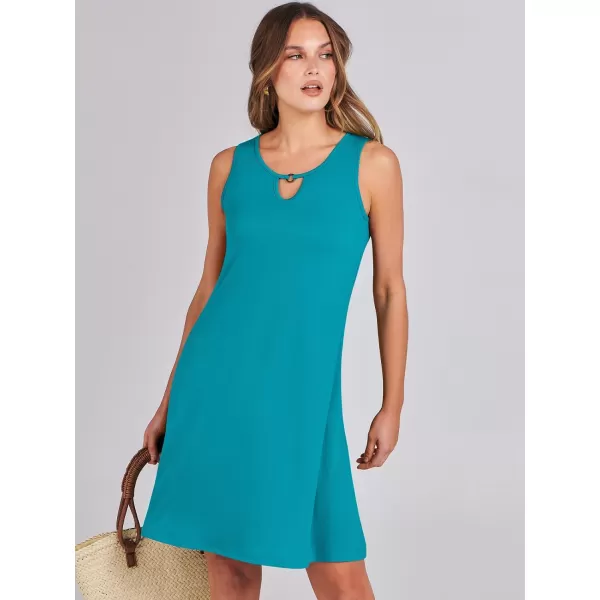 imageANRABESS Summer Dresses for Women 2023 Trendy Beach Cover Up Crew Neck Sleeveless Mini Sundress with PocketsLake