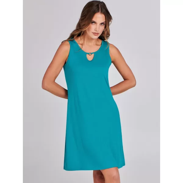 imageANRABESS Summer Dresses for Women 2023 Trendy Beach Cover Up Crew Neck Sleeveless Mini Sundress with PocketsLake