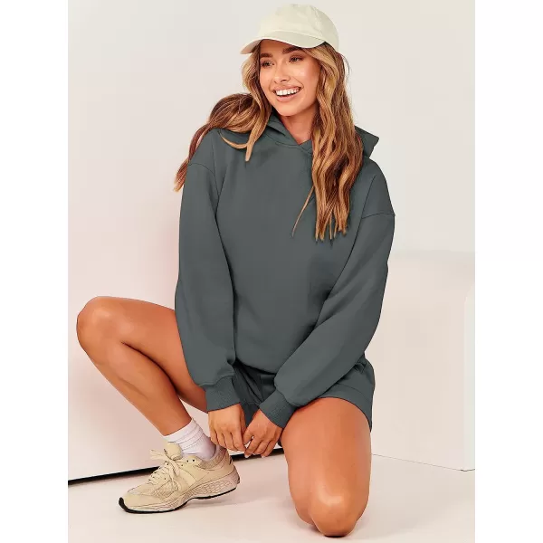 imageANRABESS Women 2 Piece Outfits Hoodie Short Set Oversized Sweatshirt Shorts Sweatsuit Y2K ClothesDark Grey