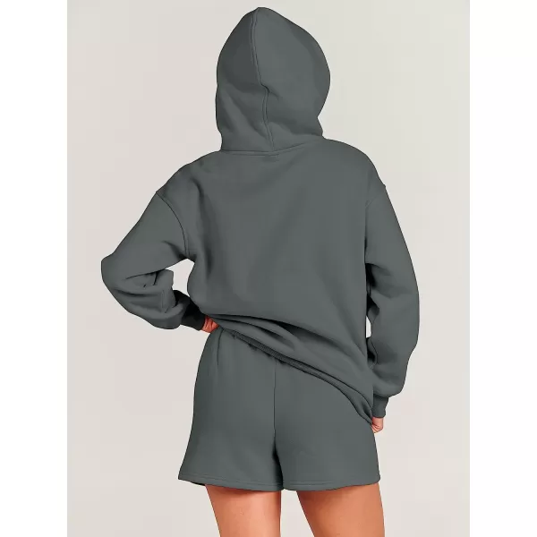 imageANRABESS Women 2 Piece Outfits Hoodie Short Set Oversized Sweatshirt Shorts Sweatsuit Y2K ClothesDark Grey