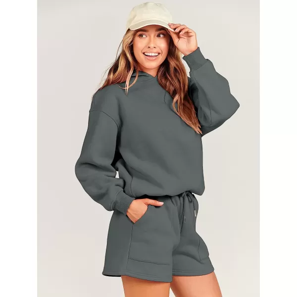 imageANRABESS Women 2 Piece Outfits Hoodie Short Set Oversized Sweatshirt Shorts Sweatsuit Y2K ClothesDark Grey