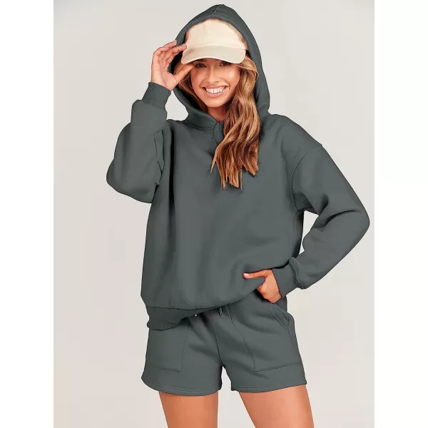 imageANRABESS Women 2 Piece Outfits Hoodie Short Set Oversized Sweatshirt Shorts Sweatsuit Y2K ClothesDark Grey