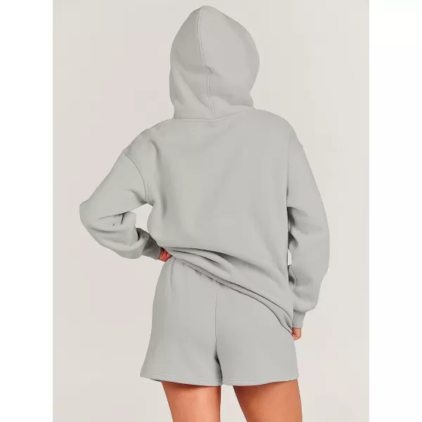 imageANRABESS Women 2 Piece Outfits Hoodie Short Set Oversized Sweatshirt Shorts Sweatsuit Y2K ClothesGrey