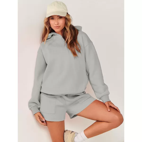 imageANRABESS Women 2 Piece Outfits Hoodie Short Set Oversized Sweatshirt Shorts Sweatsuit Y2K ClothesGrey