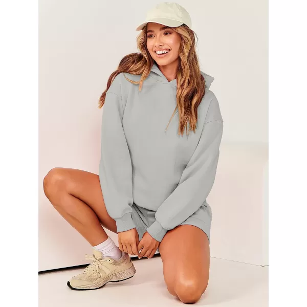 imageANRABESS Women 2 Piece Outfits Hoodie Short Set Oversized Sweatshirt Shorts Sweatsuit Y2K ClothesGrey