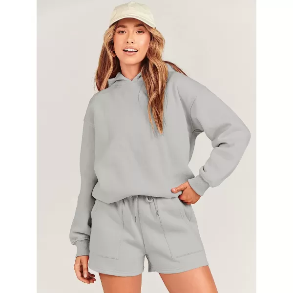 imageANRABESS Women 2 Piece Outfits Hoodie Short Set Oversized Sweatshirt Shorts Sweatsuit Y2K ClothesGrey