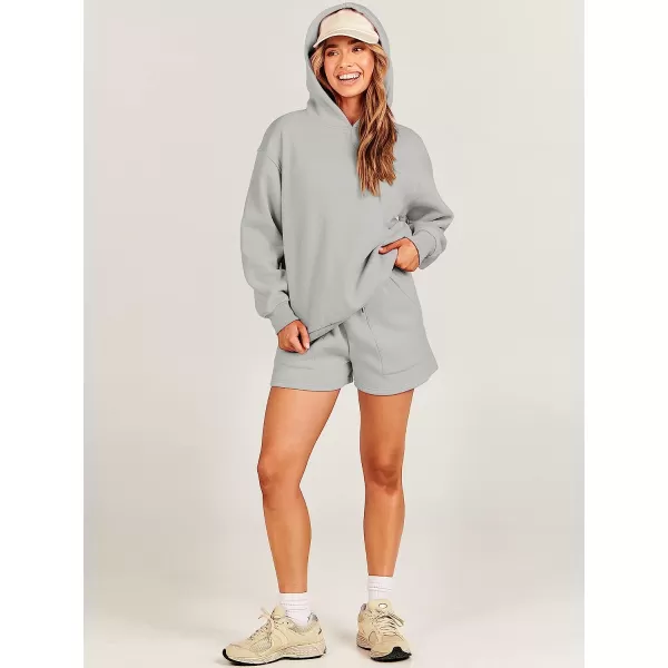 imageANRABESS Women 2 Piece Outfits Hoodie Short Set Oversized Sweatshirt Shorts Sweatsuit Y2K ClothesGrey