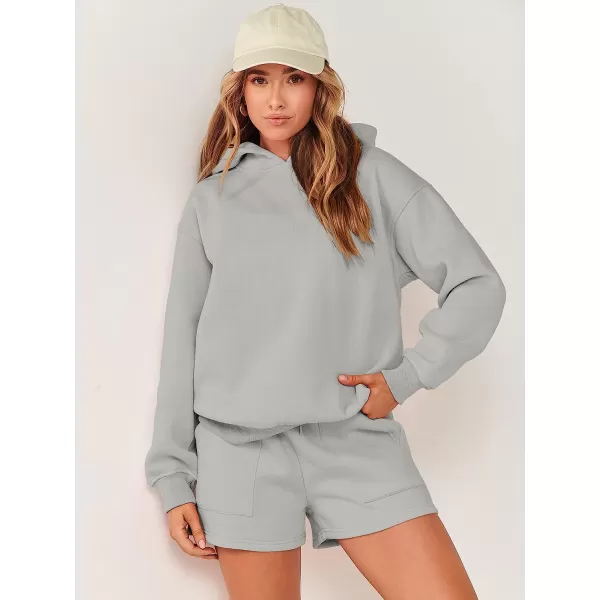 imageANRABESS Women 2 Piece Outfits Hoodie Short Set Oversized Sweatshirt Shorts Sweatsuit Y2K ClothesGrey