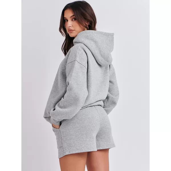 imageANRABESS Women 2 Piece Outfits Hoodie Short Set Oversized Sweatshirt Shorts Sweatsuit Y2K ClothesLigh Grey