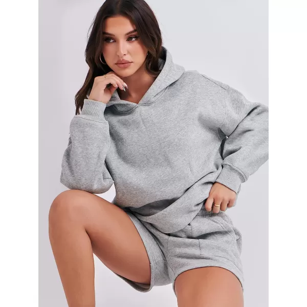imageANRABESS Women 2 Piece Outfits Hoodie Short Set Oversized Sweatshirt Shorts Sweatsuit Y2K ClothesLigh Grey