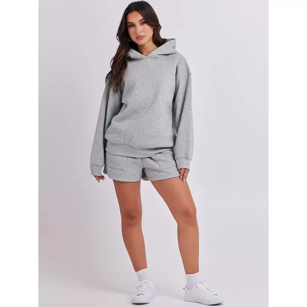 imageANRABESS Women 2 Piece Outfits Hoodie Short Set Oversized Sweatshirt Shorts Sweatsuit Y2K ClothesLigh Grey