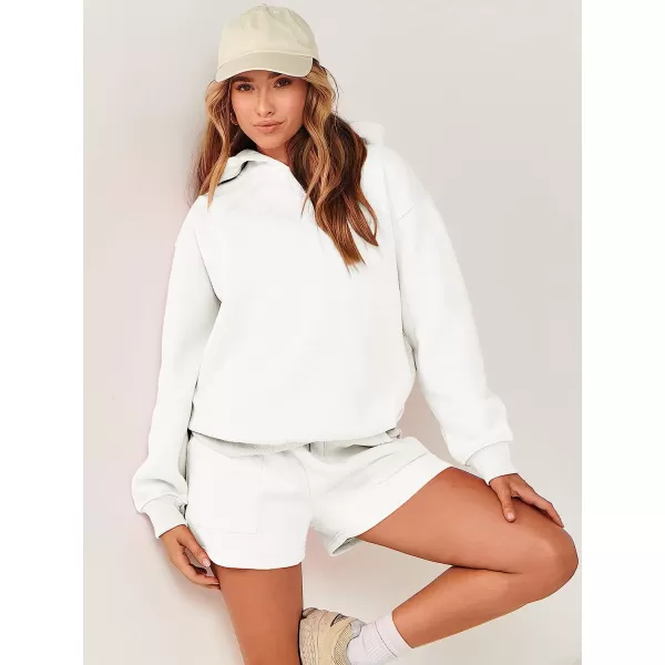 imageANRABESS Women 2 Piece Outfits Hoodie Short Set Oversized Sweatshirt Shorts Sweatsuit Y2K ClothesWhite