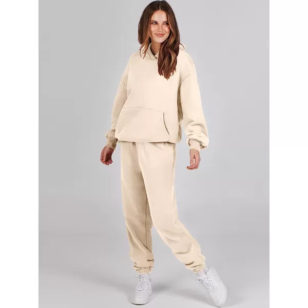 imageANRABESS Women 2 Piece Outfits Hoodie Sweatshirt Tracksuit amp Oversized Jogger Sweatpants Y2K Sweatsuit SetApricot