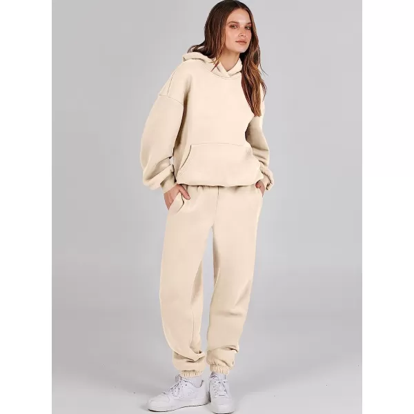 imageANRABESS Women 2 Piece Outfits Hoodie Sweatshirt Tracksuit amp Oversized Jogger Sweatpants Y2K Sweatsuit SetApricot