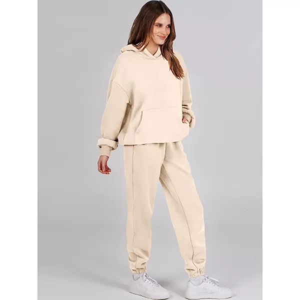 imageANRABESS Women 2 Piece Outfits Hoodie Sweatshirt Tracksuit amp Oversized Jogger Sweatpants Y2K Sweatsuit SetApricot