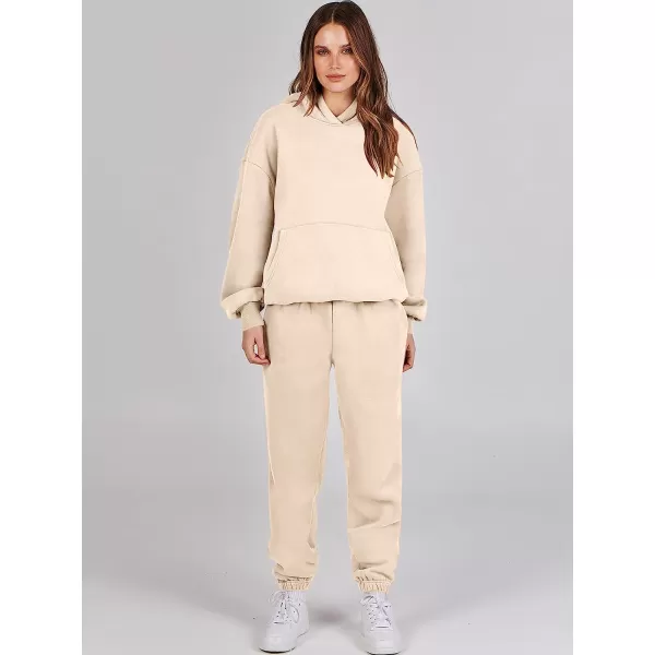 imageANRABESS Women 2 Piece Outfits Hoodie Sweatshirt Tracksuit amp Oversized Jogger Sweatpants Y2K Sweatsuit SetApricot