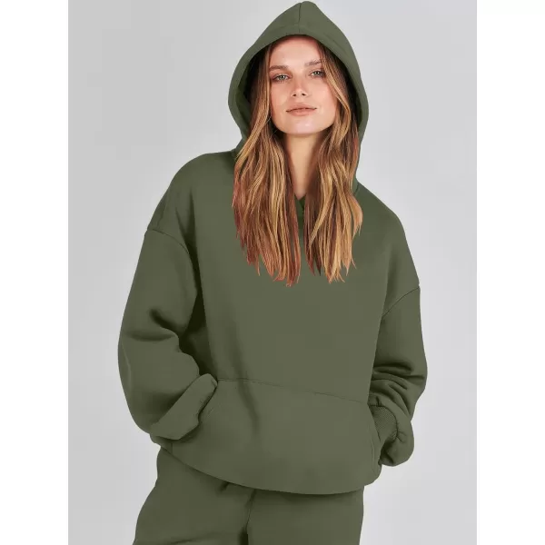 imageANRABESS Women 2 Piece Outfits Hoodie Sweatshirt Tracksuit amp Oversized Jogger Sweatpants Y2K Sweatsuit SetArmy Green
