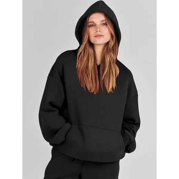 imageANRABESS Women 2 Piece Outfits Hoodie Sweatshirt Tracksuit amp Oversized Jogger Sweatpants Y2K Sweatsuit SetBlack