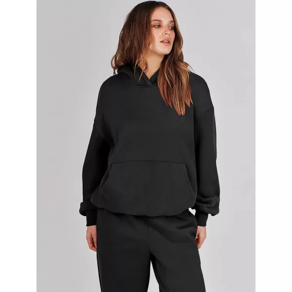 imageANRABESS Women 2 Piece Outfits Hoodie Sweatshirt Tracksuit amp Oversized Jogger Sweatpants Y2K Sweatsuit SetBlack