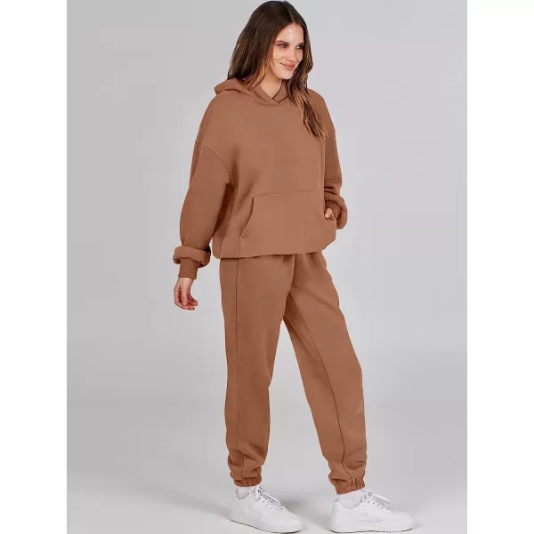 imageANRABESS Women 2 Piece Outfits Hoodie Sweatshirt Tracksuit amp Oversized Jogger Sweatpants Y2K Sweatsuit SetCoffee