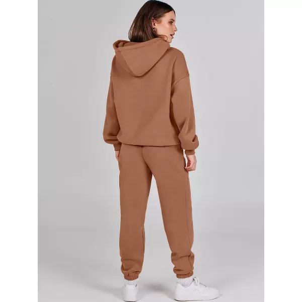 imageANRABESS Women 2 Piece Outfits Hoodie Sweatshirt Tracksuit amp Oversized Jogger Sweatpants Y2K Sweatsuit SetCoffee