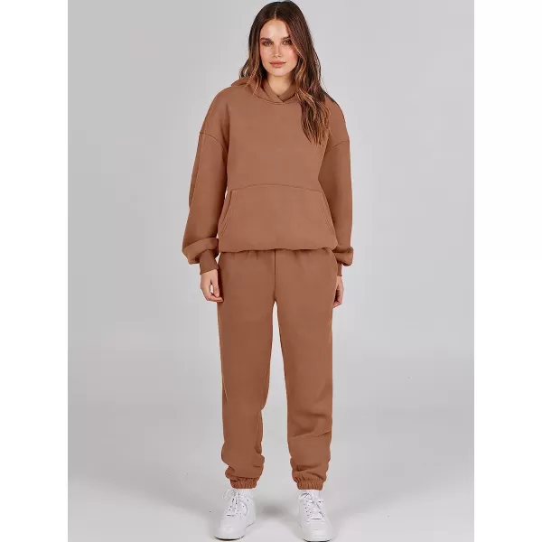 imageANRABESS Women 2 Piece Outfits Hoodie Sweatshirt Tracksuit amp Oversized Jogger Sweatpants Y2K Sweatsuit SetCoffee