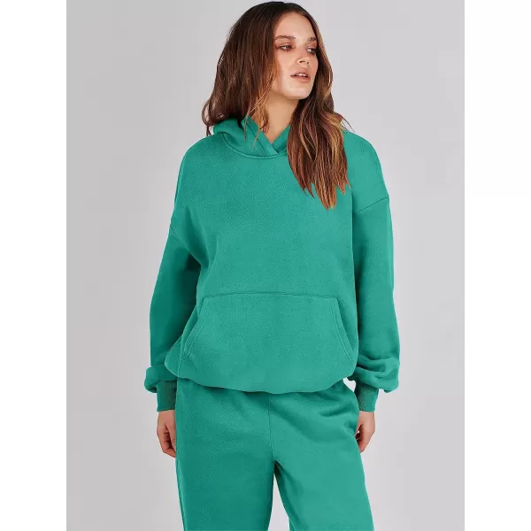 imageANRABESS Women 2 Piece Outfits Hoodie Sweatshirt Tracksuit amp Oversized Jogger Sweatpants Y2K Sweatsuit SetGreen