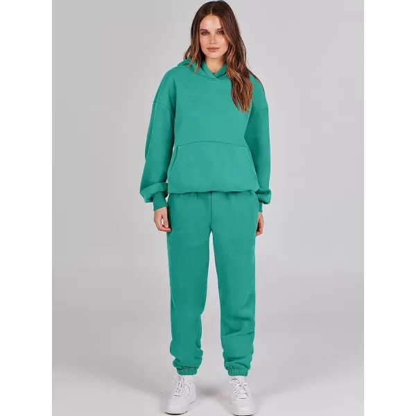 imageANRABESS Women 2 Piece Outfits Hoodie Sweatshirt Tracksuit amp Oversized Jogger Sweatpants Y2K Sweatsuit SetGreen