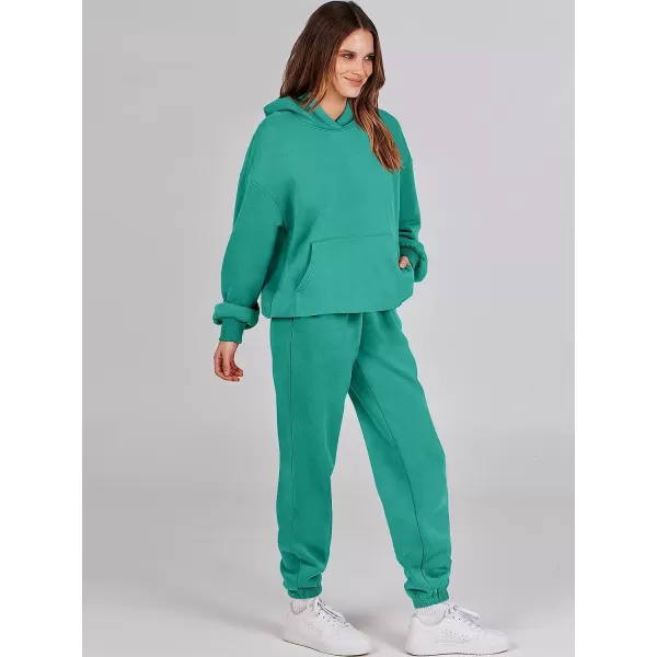 imageANRABESS Women 2 Piece Outfits Hoodie Sweatshirt Tracksuit amp Oversized Jogger Sweatpants Y2K Sweatsuit SetGreen