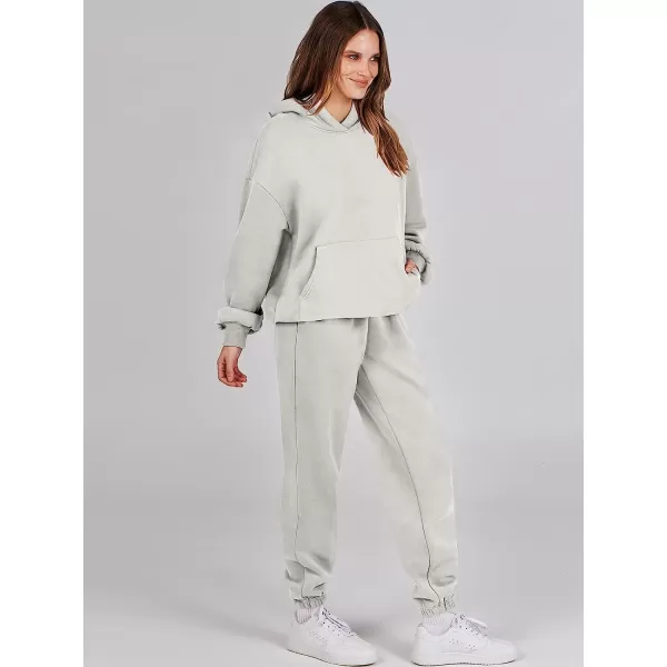 imageANRABESS Women 2 Piece Outfits Hoodie Sweatshirt Tracksuit amp Oversized Jogger Sweatpants Y2K Sweatsuit SetGrey