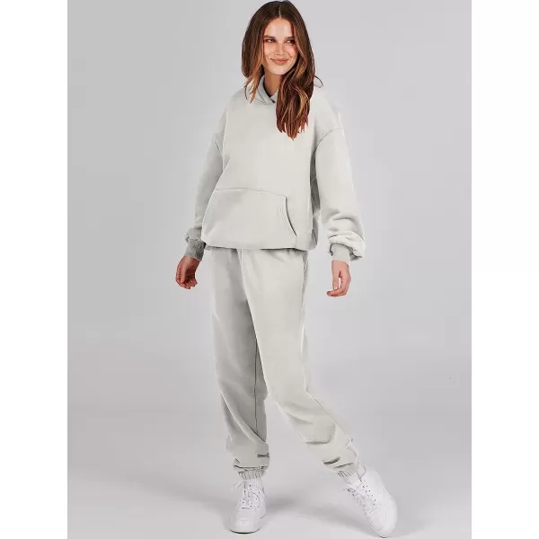 imageANRABESS Women 2 Piece Outfits Hoodie Sweatshirt Tracksuit amp Oversized Jogger Sweatpants Y2K Sweatsuit SetGrey