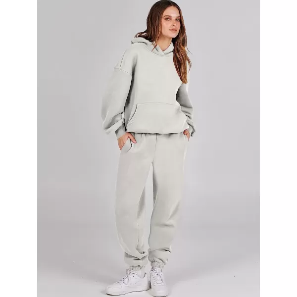 imageANRABESS Women 2 Piece Outfits Hoodie Sweatshirt Tracksuit amp Oversized Jogger Sweatpants Y2K Sweatsuit SetGrey