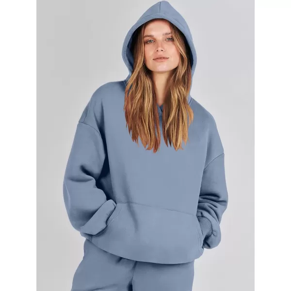 imageANRABESS Women 2 Piece Outfits Hoodie Sweatshirt Tracksuit amp Oversized Jogger Sweatpants Y2K Sweatsuit SetGrey Blue