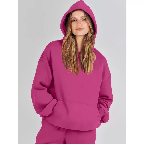 imageANRABESS Women 2 Piece Outfits Hoodie Sweatshirt Tracksuit amp Oversized Jogger Sweatpants Y2K Sweatsuit SetHot Pink