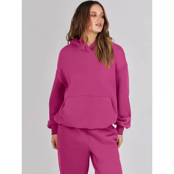 imageANRABESS Women 2 Piece Outfits Hoodie Sweatshirt Tracksuit amp Oversized Jogger Sweatpants Y2K Sweatsuit SetHot Pink