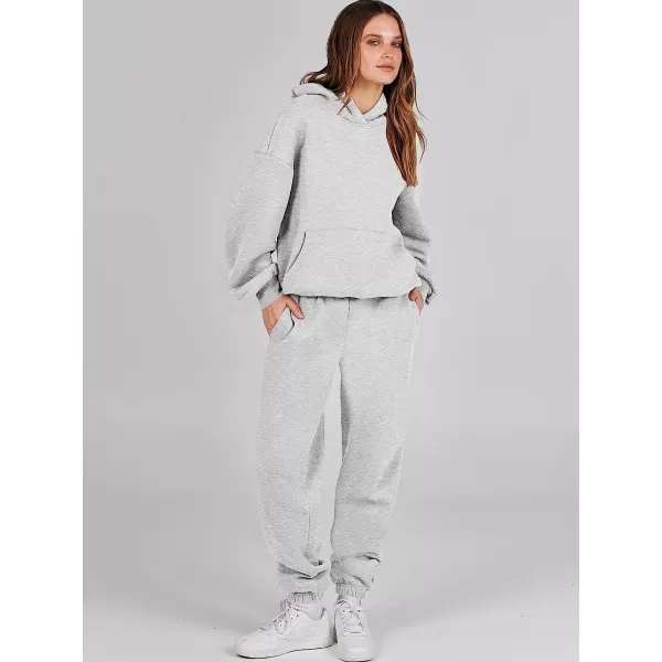 imageANRABESS Women 2 Piece Outfits Hoodie Sweatshirt Tracksuit amp Oversized Jogger Sweatpants Y2K Sweatsuit SetLight Gray