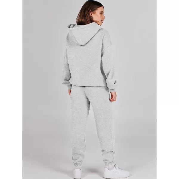 imageANRABESS Women 2 Piece Outfits Hoodie Sweatshirt Tracksuit amp Oversized Jogger Sweatpants Y2K Sweatsuit SetLight Gray