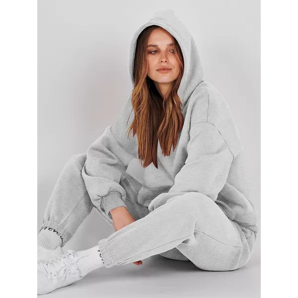 imageANRABESS Women 2 Piece Outfits Hoodie Sweatshirt Tracksuit amp Oversized Jogger Sweatpants Y2K Sweatsuit SetLight Gray