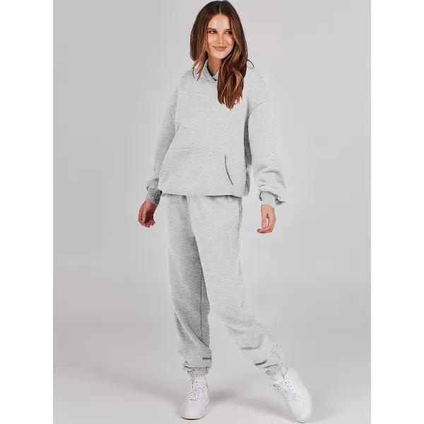 imageANRABESS Women 2 Piece Outfits Hoodie Sweatshirt Tracksuit amp Oversized Jogger Sweatpants Y2K Sweatsuit SetLight Gray