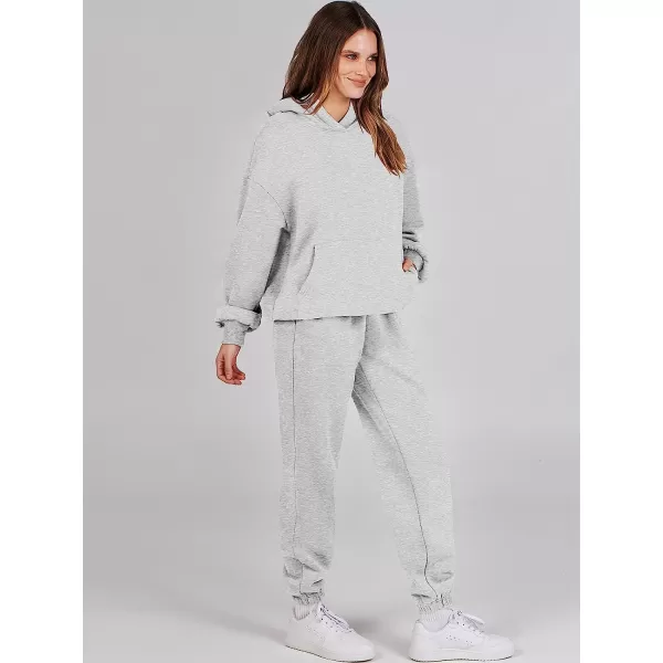 imageANRABESS Women 2 Piece Outfits Hoodie Sweatshirt Tracksuit amp Oversized Jogger Sweatpants Y2K Sweatsuit SetLight Gray